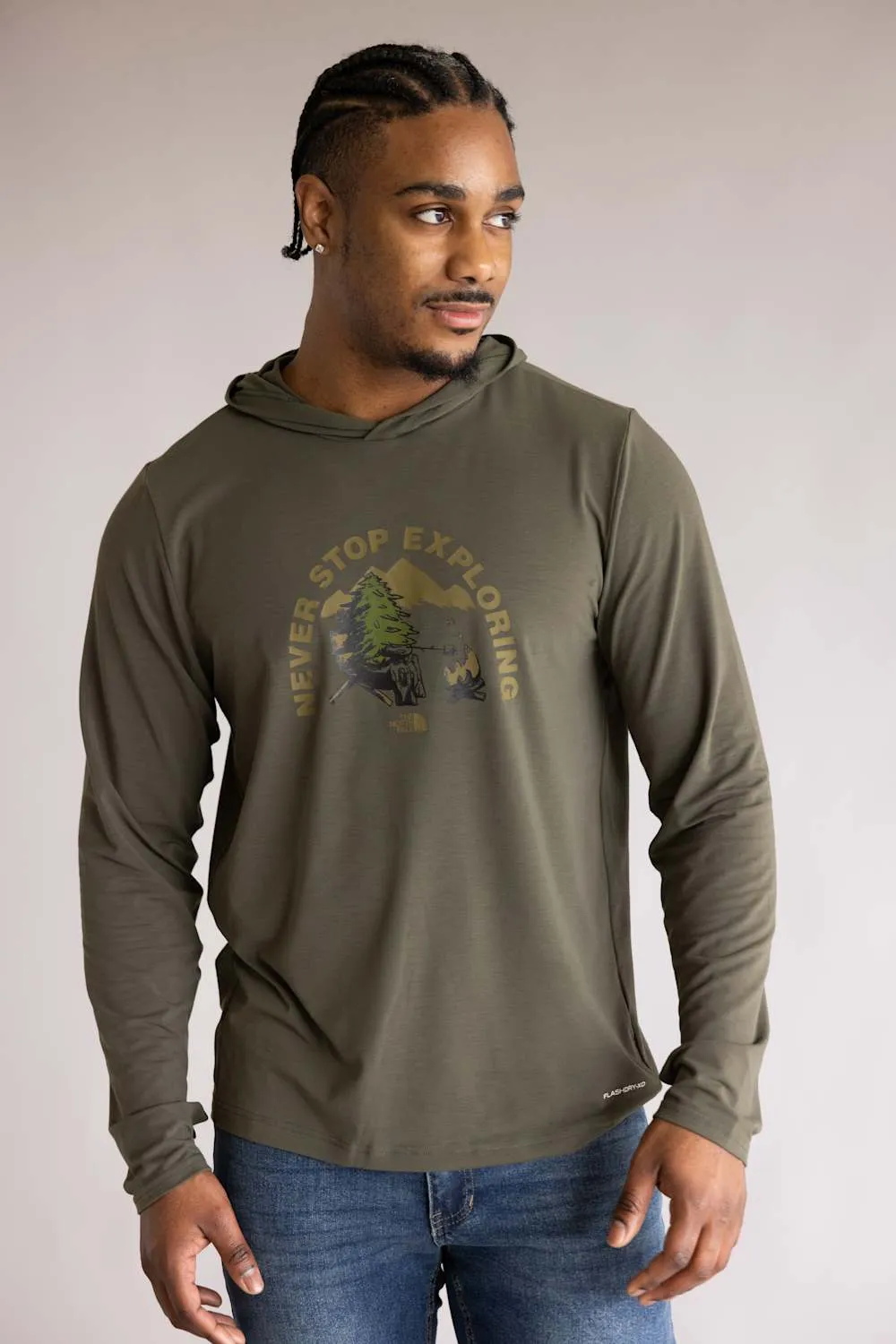 The North Face Adventure Campfire Hoodie in Taupe Green | NF0A8GQ5-21L TPEGRN sold by Glik’s