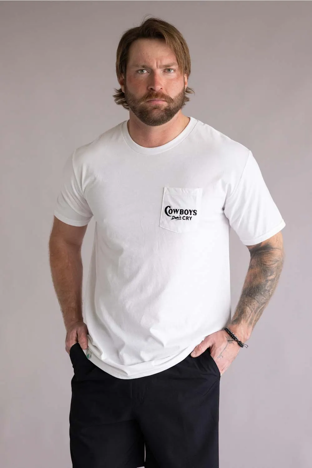 Sendero Provisions Co. Cowboys Don’t Cry T-Shirt for Men in Vintage White | SPCS123S22-VINTAGE WHITE sold by Glik’s product image thumbnail 2