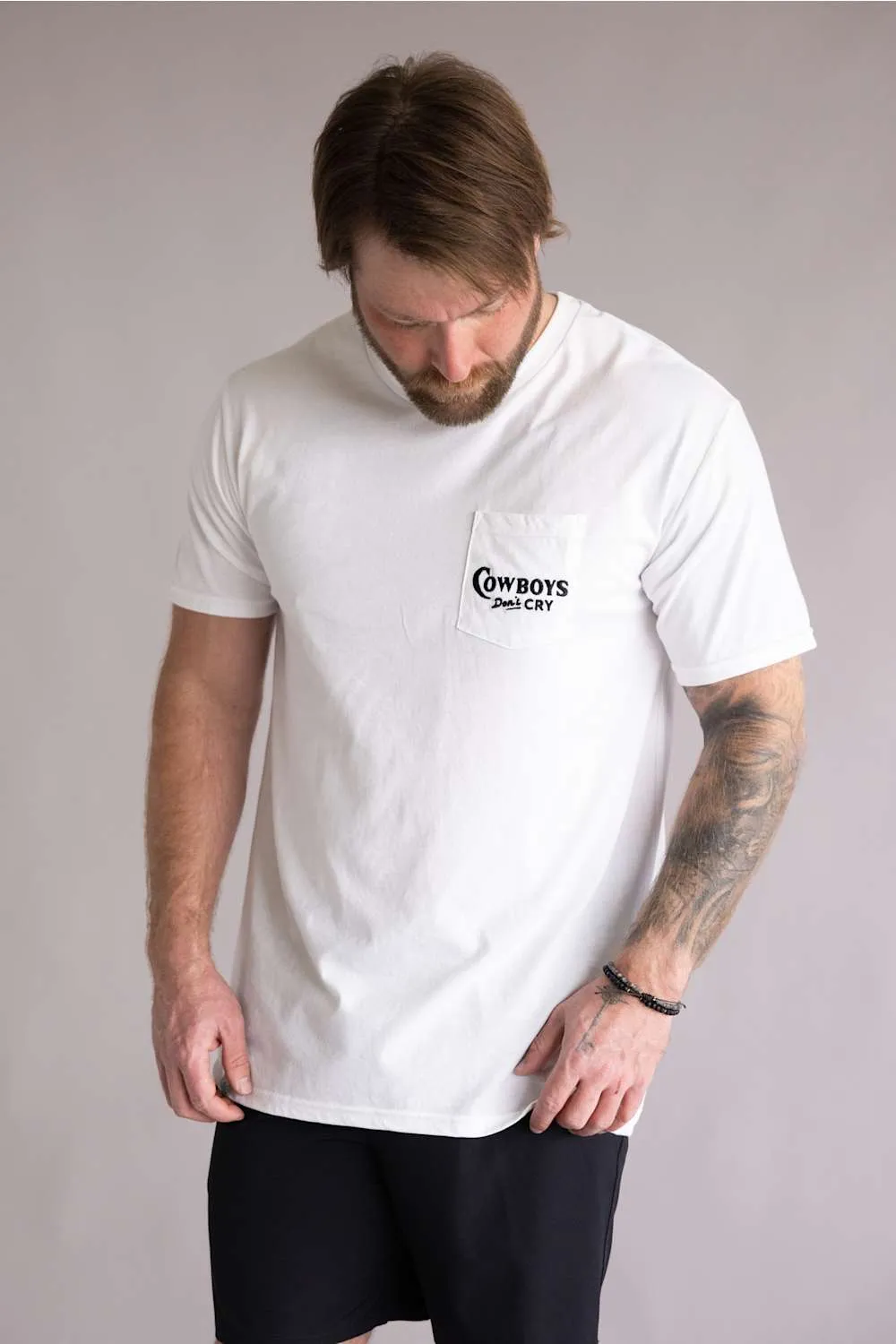 Sendero Provisions Co. Cowboys Don’t Cry T-Shirt for Men in Vintage White | SPCS123S22-VINTAGE WHITE sold by Glik’s product image thumbnail 5