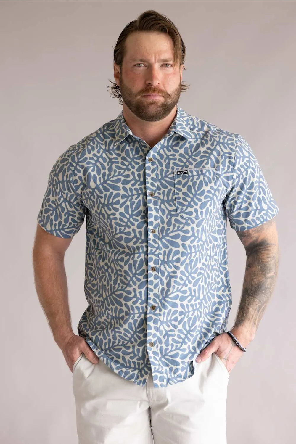 Jetty Garwood Woven Button Up Shirt for Men in Blue | S26GARW-M11001BLU sold by Glik’s product image thumbnail 5