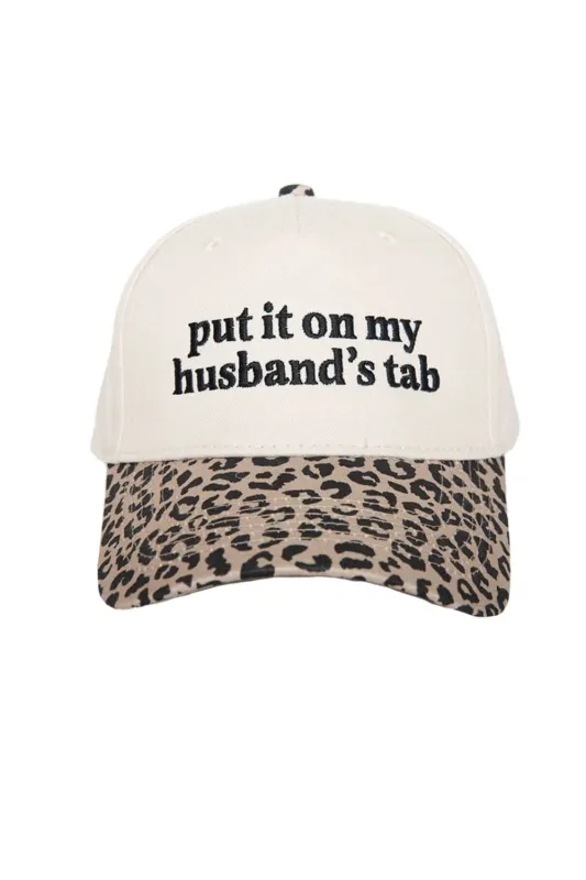 Put It On My Husband’s Tab Trucker Hat for Women in Leopard/Tan | KDC-BC-1110-LEO-TAN made by Katydid