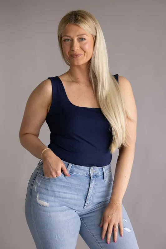 Final Touch Double Layer Tank Top for Women in Navy | VT16608-NAVY made by Final Touch