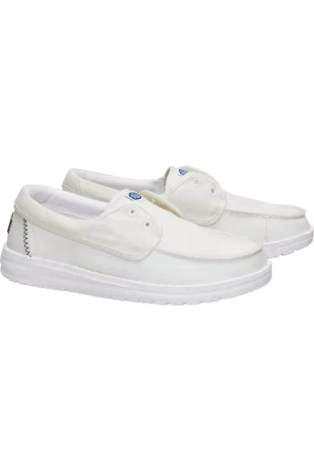 HEYDUDE Women’s Wendy Cru Stretch Canvas Shoes in Snow White | 45154-1WQ sold by Glik’s
