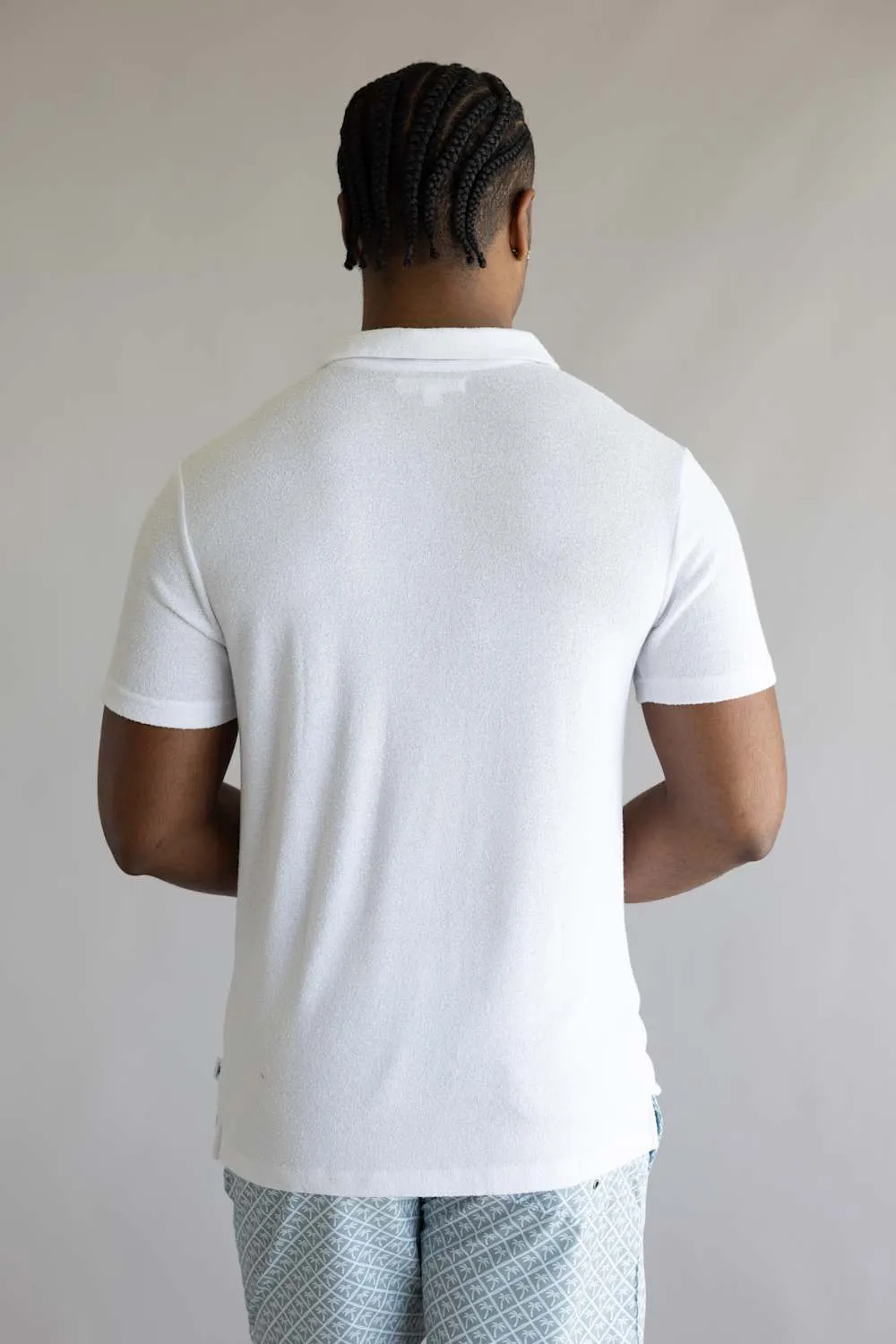 Vintage Summer Boucle Jersey Polo for Men in White | V67901 WHITE sold by Glik’s product image thumbnail 2