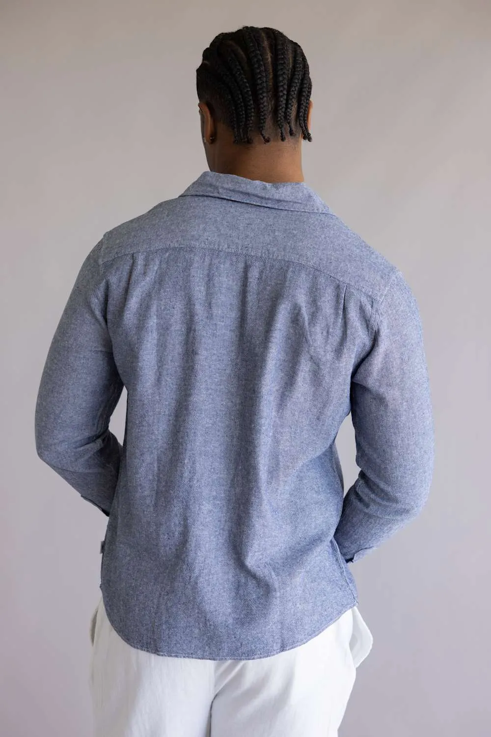 Vintage Summer Linen Button Up Shirt for Men in Navy | V62902 fNAVY sold by Glik’s product image thumbnail 4