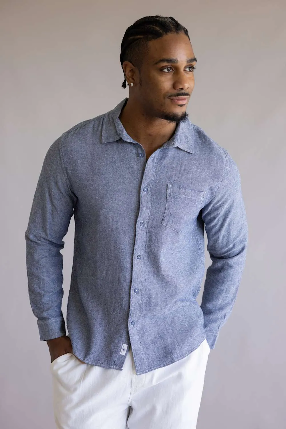 Vintage Summer Linen Button Up Shirt for Men in Navy | V62902 fNAVY sold by Glik’s