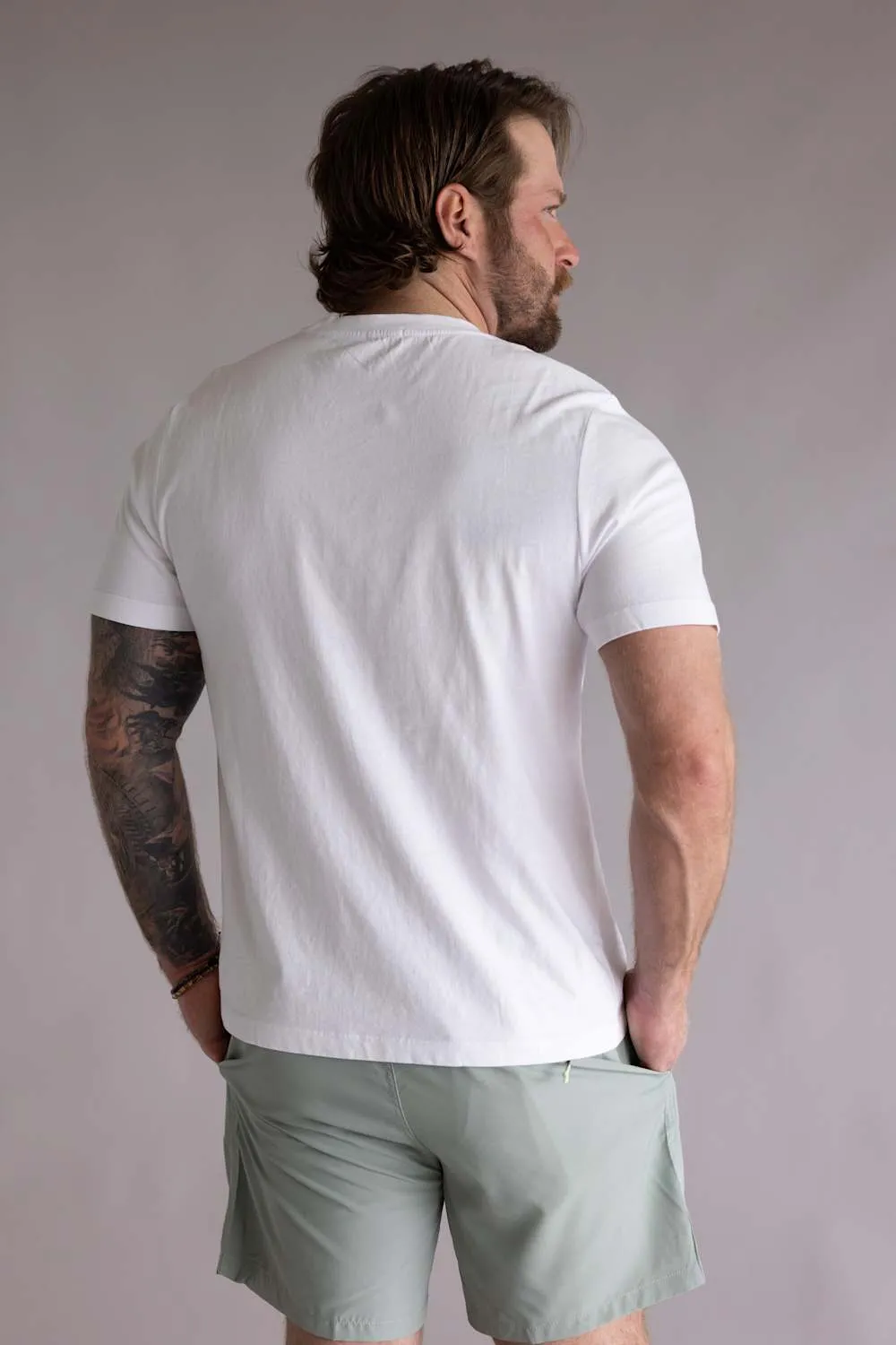 Industrie Classic Crew T-Shirt for Men in White | MTE39546C-WHITE sold by Glik’s product image thumbnail 3