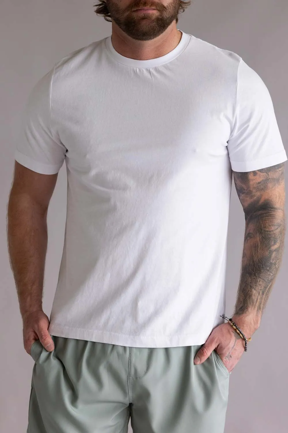 Industrie Classic Crew T-Shirt for Men in White | MTE39546C-WHITE sold by Glik’s product image thumbnail 2