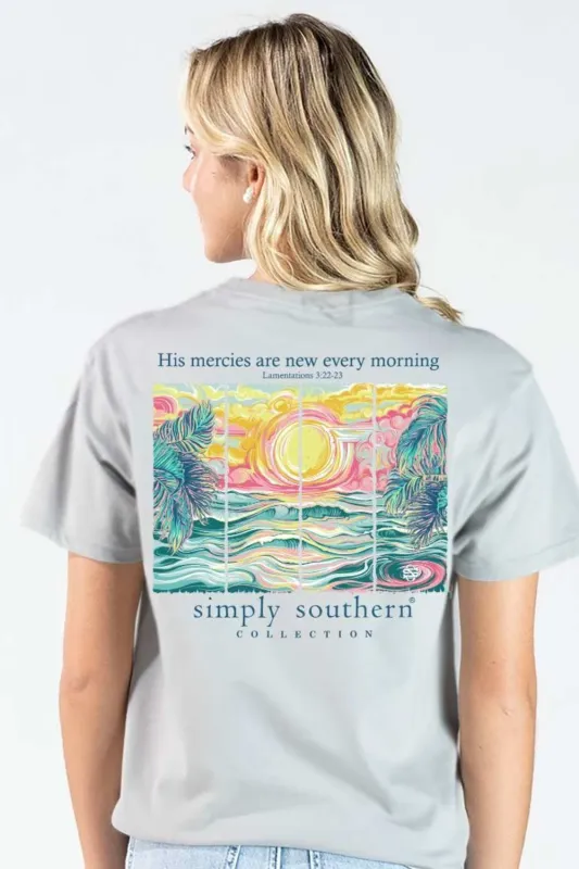 Simply Southern His Mercies T-Shirt for Women in Lunar | SS-MORNING-LUNAR made by Simply Southern