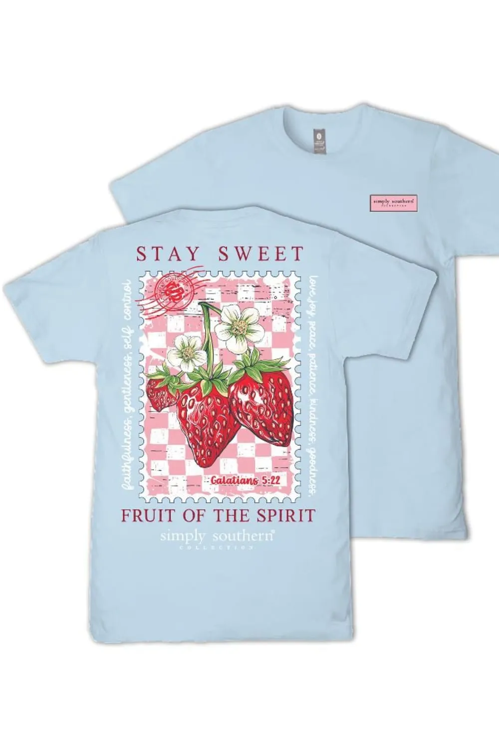 Simply Southern Plus Size Fruit of the Spirit T-Shirt for Women in Ice | EXT-SS-SPIRITFRUIT-ICE sold by Glik’s