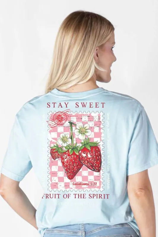 Simply Southern Fruit of the Spirit T-Shirt for Women in Ice | SS-SPIRITFRUIT-ICE made by Simply Southern