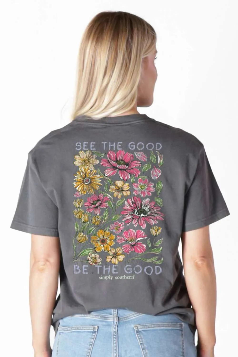 Simply Southern See the Good T-Shirt for Women in Graphite | MINWASH-THEGOOD-GRPHT sold by Glik’s