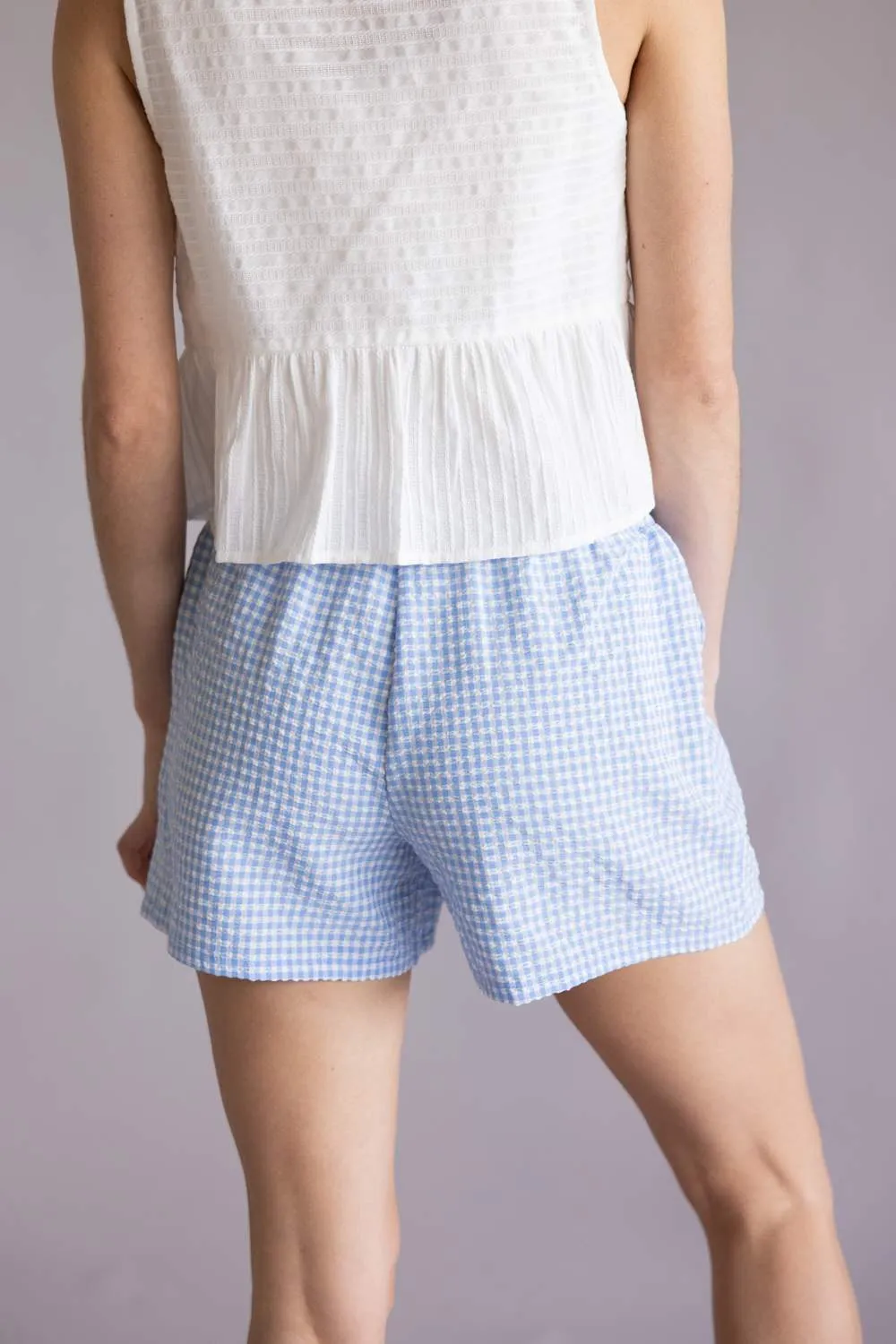 Gingham Boxer Shorts for Women in Blue | DZ25A957-BLUE sold by Glik’s product image thumbnail 3