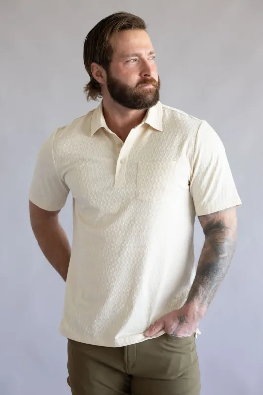 Weatherproof Vintage Diamond Polo for Men in Turtle Dove | S2631798GK-TURTLE DOVE made by Glik’s