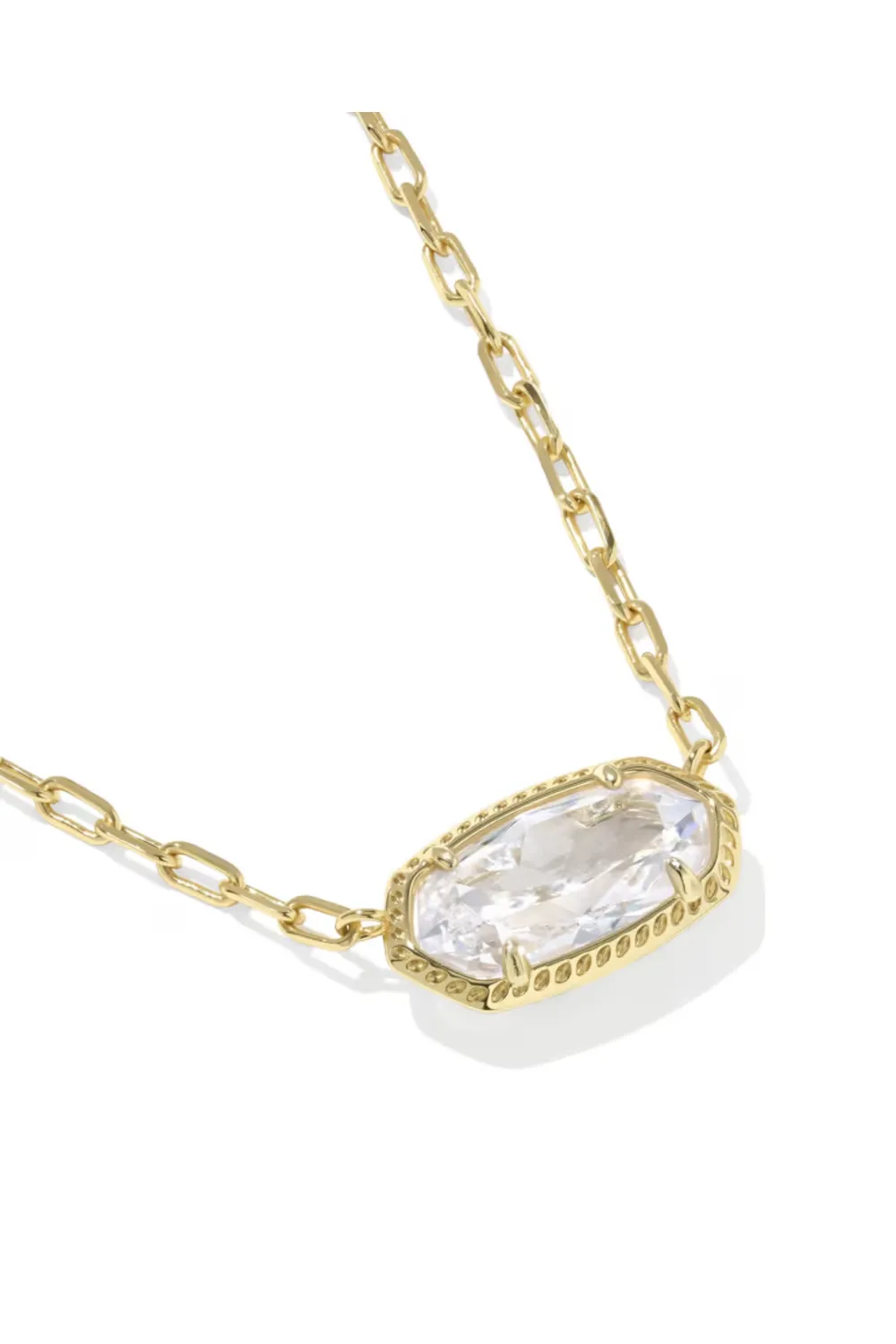 Kendra Scott Elisa Luxe Gold Short Pendant Necklace in White CZ | 9608890997 sold by Glik’s product image thumbnail 2