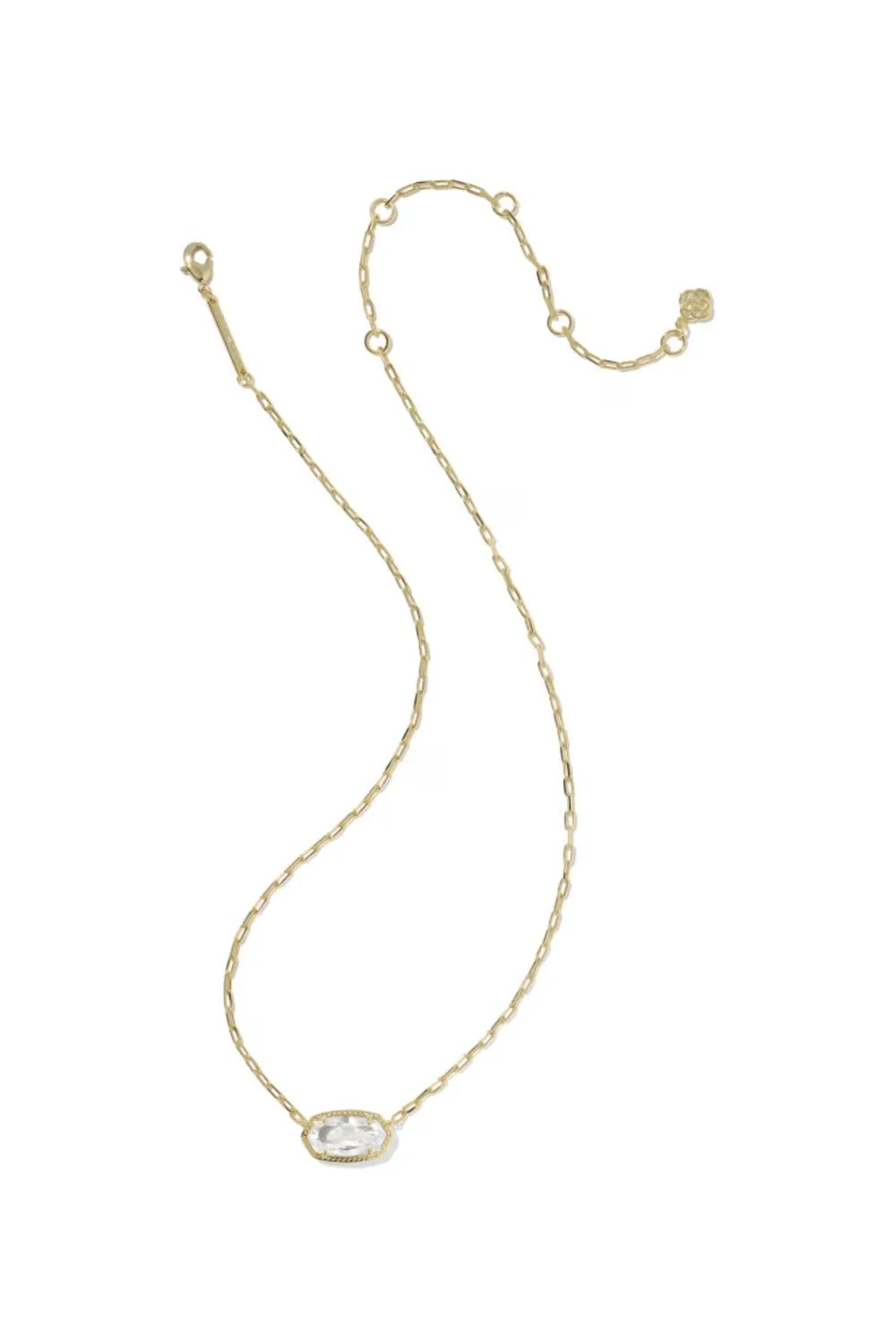 Kendra Scott Elisa Luxe Gold Short Pendant Necklace in White CZ | 9608890997 sold by Glik’s product image thumbnail 3