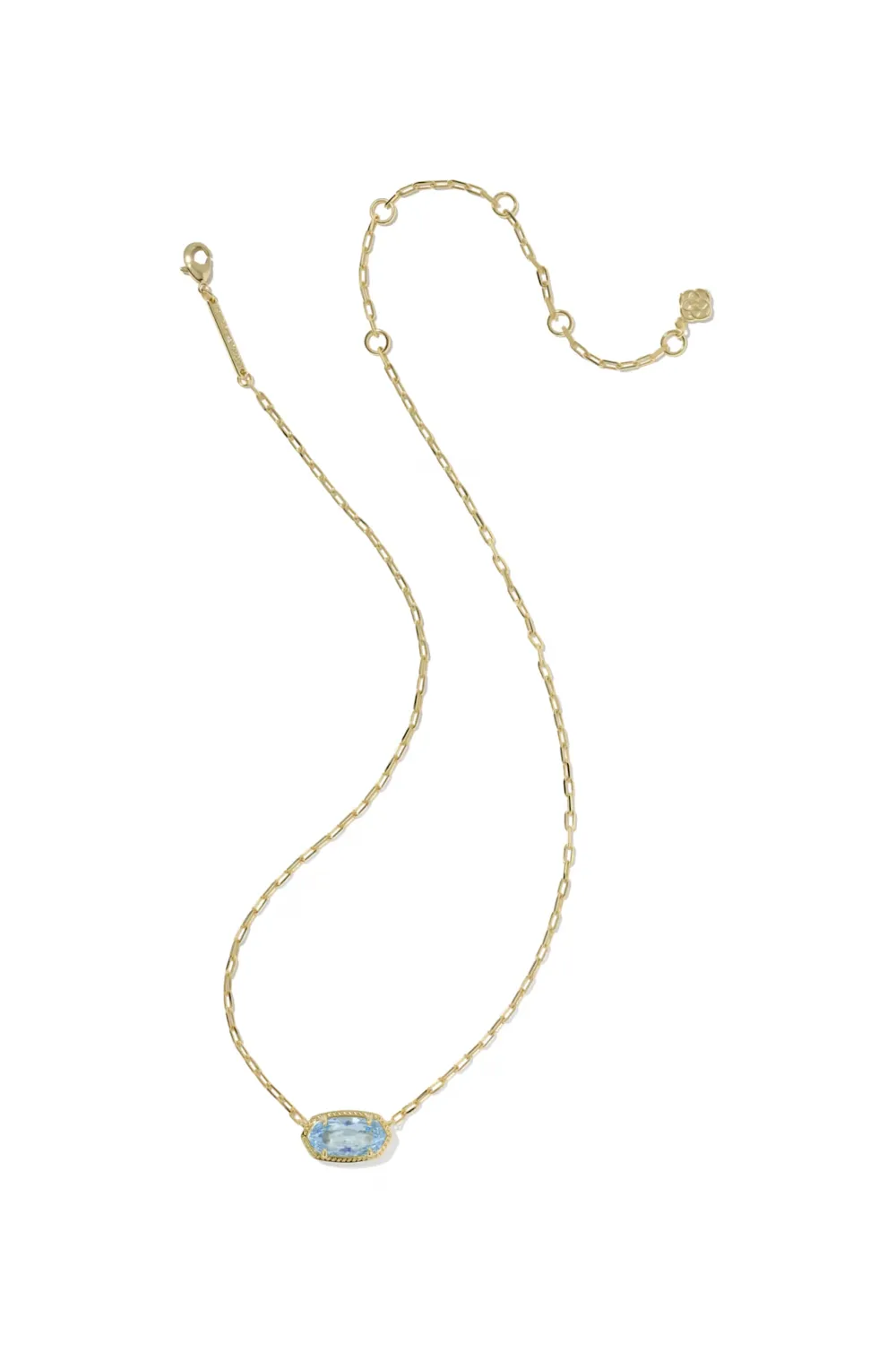 Kendra Scott Elisa Luxe Gold Short Pendant Necklace in Light Blue CZ | 9608890942 sold by Glik’s product image thumbnail 3