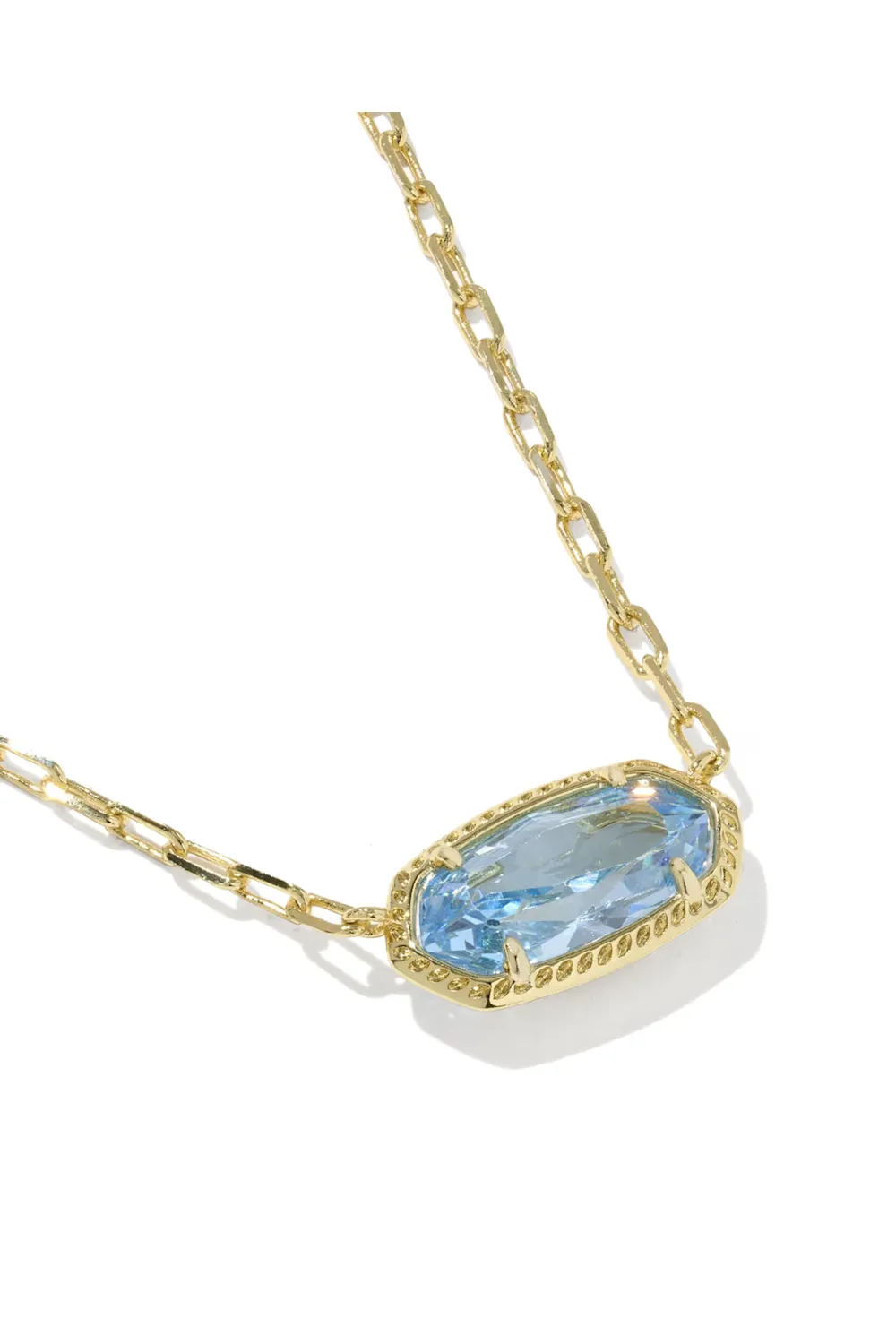Kendra Scott Elisa Luxe Gold Short Pendant Necklace in Light Blue CZ | 9608890942 sold by Glik’s product image thumbnail 2