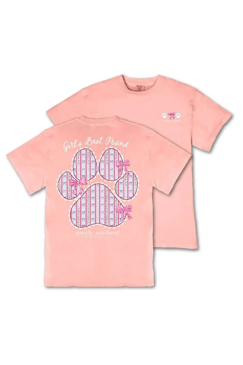 Simply Southern Girls Best Friend T-Shirt for Women in Light Peach | MINWASH-FRIEND-LTPCH sold by Glik’s product image thumbnail 2