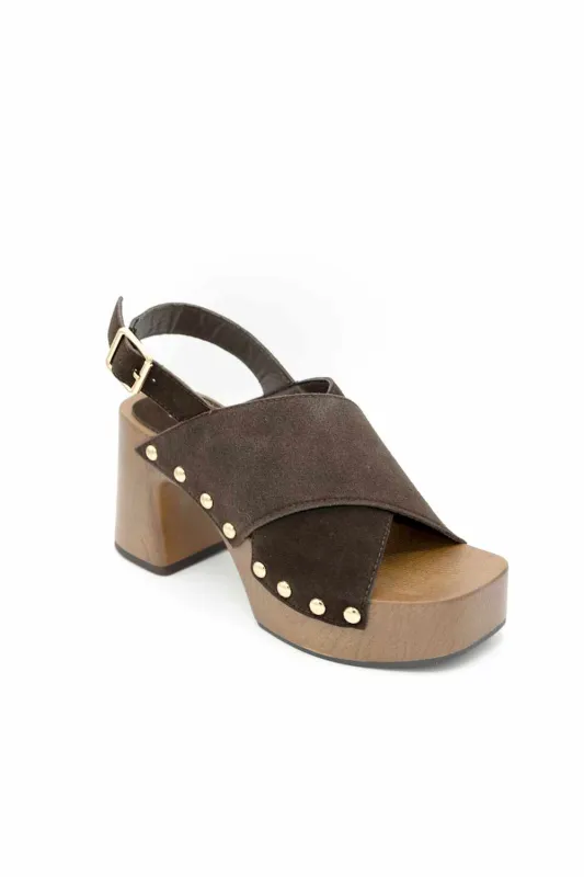 MIA Eudora Platform Heels for Women in Chocolate | GS1754706-CHOCOLATE made by Mia Shoes