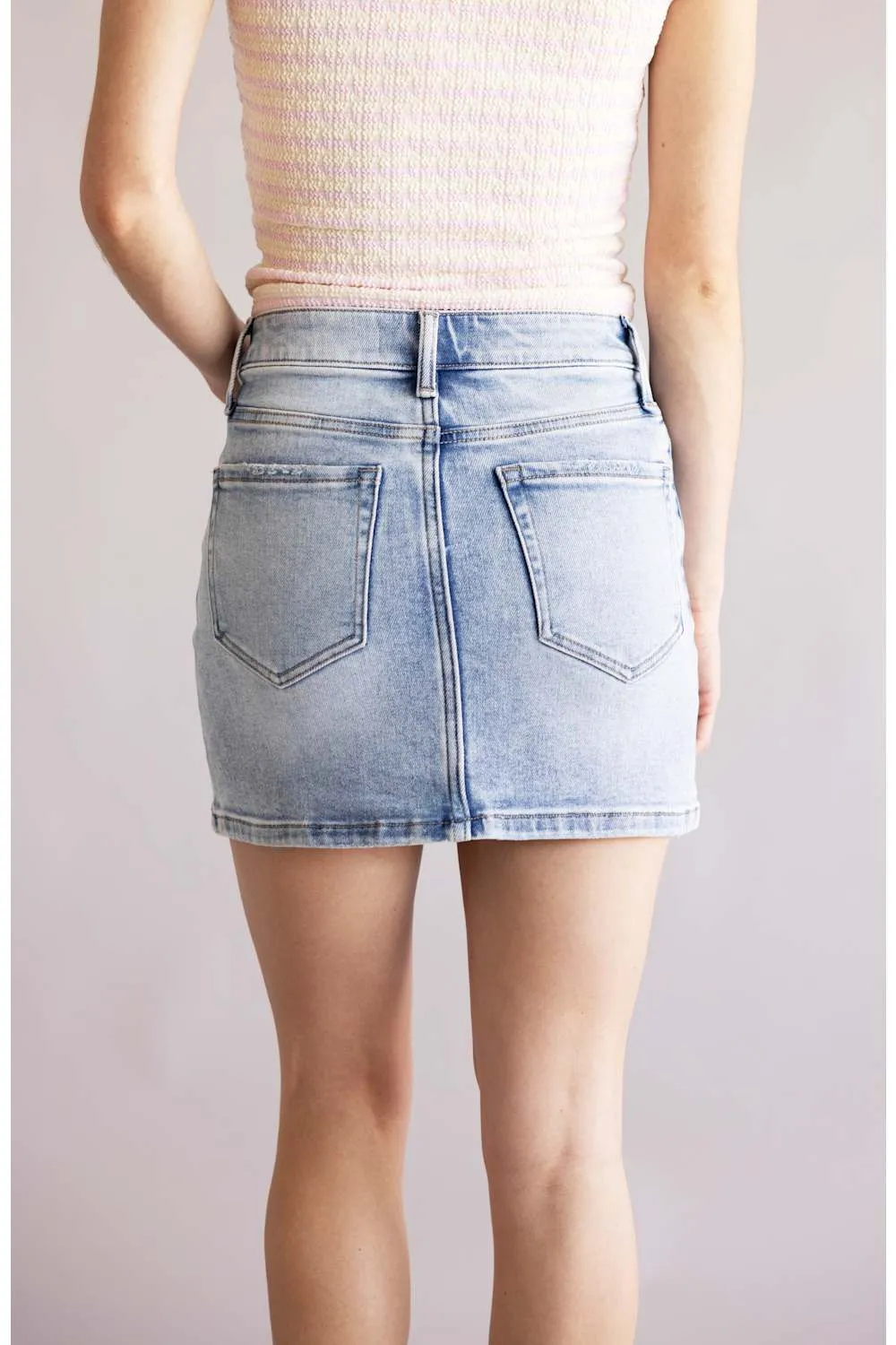 Vervet High Rise Denim Mini Skirt for Women | T5963N sold by Glik’s product image thumbnail 3
