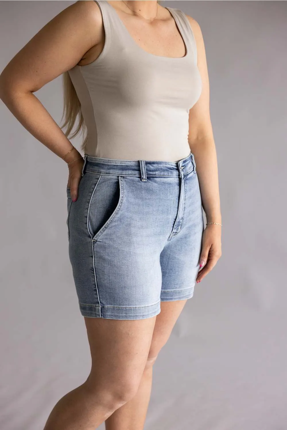 Judy Blue High Rise Trouser Denim Shorts for Women | 15289REG sold by Glik’s product image thumbnail 3