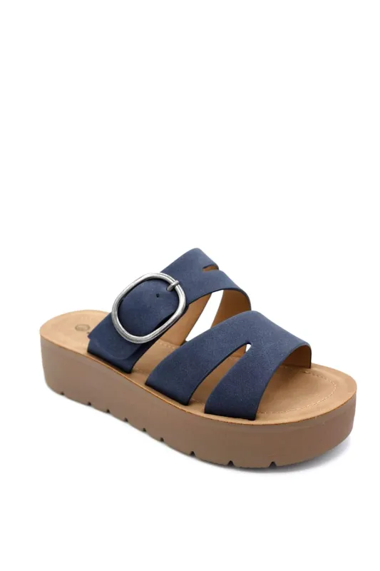 Soda Hanson Platform Sandals for Women in Navy | HANSON-S NAVY made by Glik’s