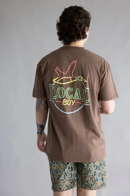 Local Boy Neon Duck T-Shirt for Men in Brown | L1000714-ESO-BROWN made by Glik’s