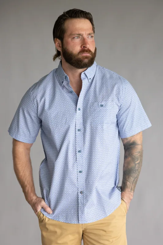 Weatherproof Vintage Poplin Button Up Shirt for Men in Bijou Blue | S2684244GK-BIJOUBLUE made by Glik’s