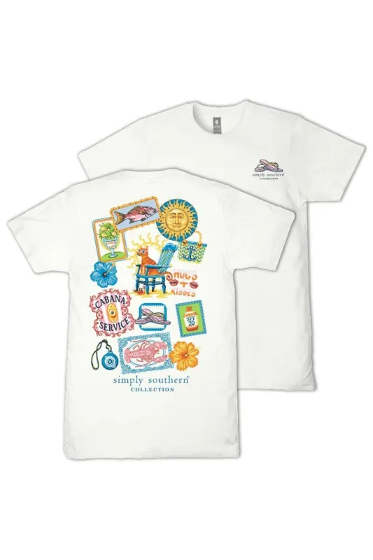 Simply Southern Plus Size Cabana Service T-Shirt for Women in Oyster | EXT-SS-SERVICE-OYSTER made by Simply Southern