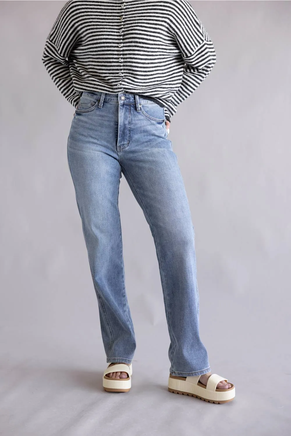 Judy Blue High Rise Tummy Control Slim Straight Jeans for Women | 881084REG sold by Glik’s product image thumbnail 5