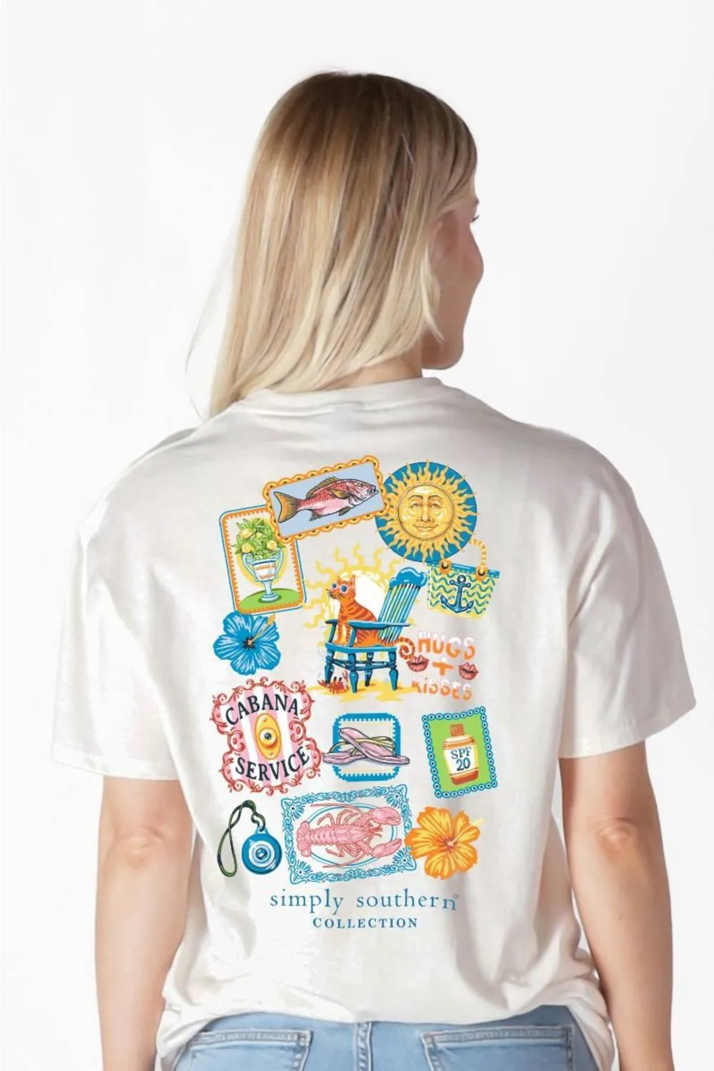 Simply Southern Cabana Service T-Shirt for Women in Oyster | SS-SERVICE-OYSTER sold by Glik’s