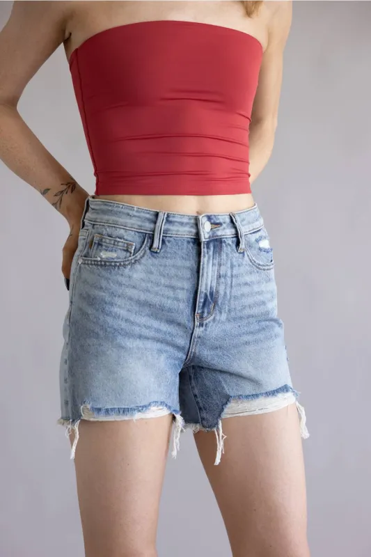 Judy Blue Ridge Front Denim Shorts for Women | 150254REG made by Judy Blue