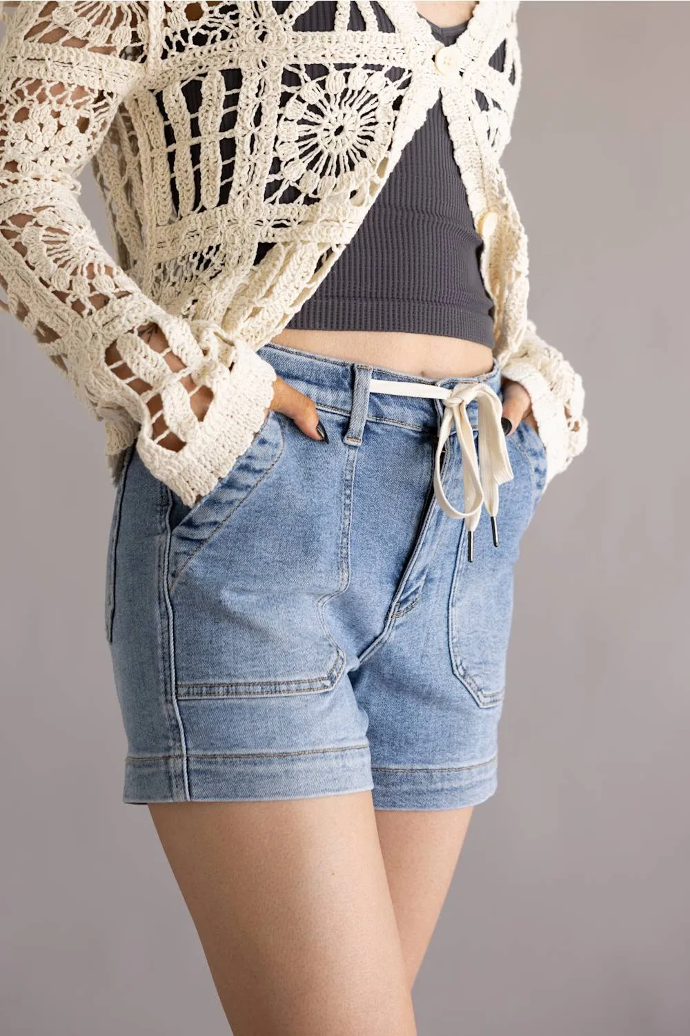 Judy Blue Vintage Wash Jogger Denim Shorts for Women | 150308REG sold by Glik’s product image thumbnail 4