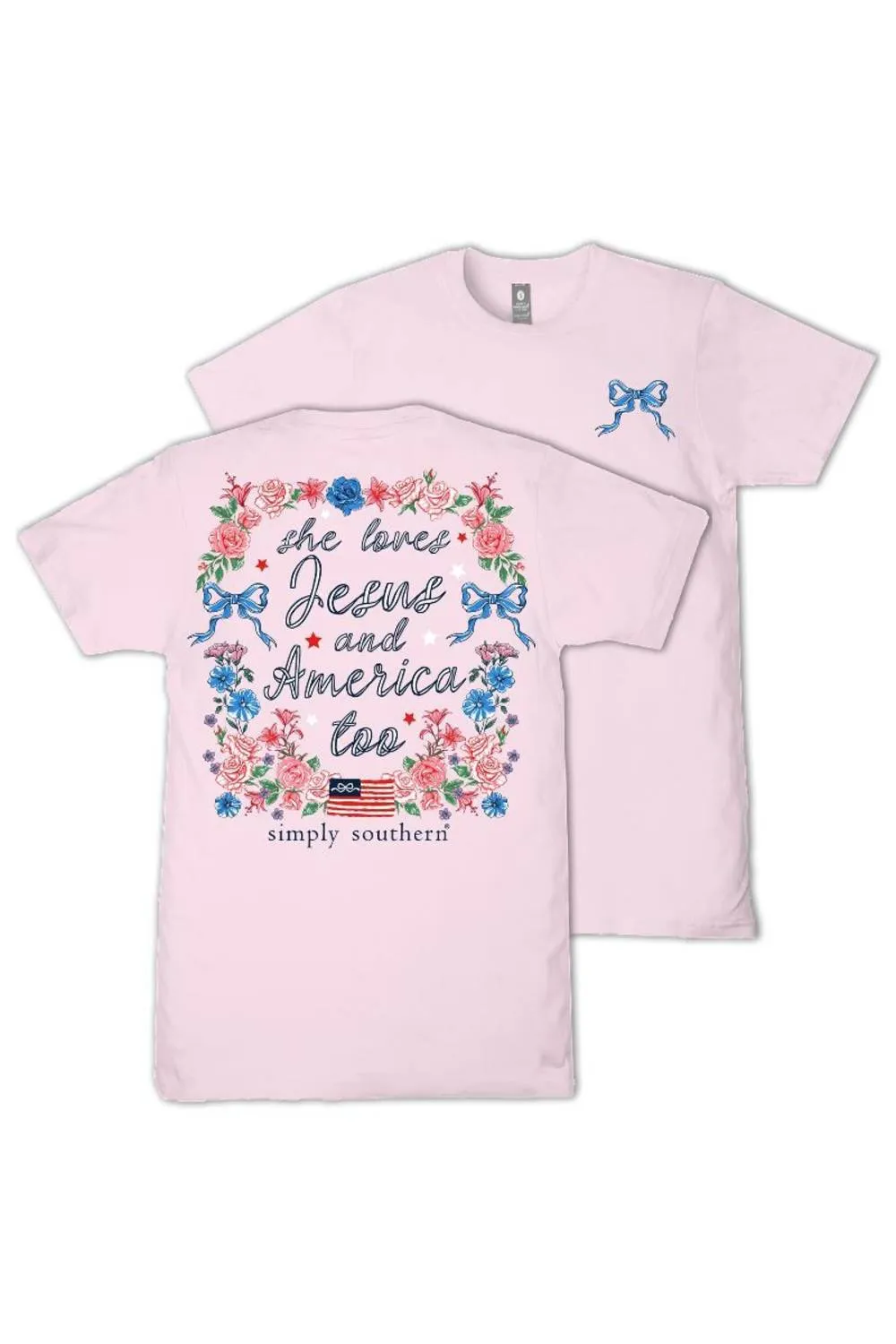 Simply Southern She Loves Jesus T-Shirt for Women in Peony Pink | SS-JESUS-PEONY sold by Glik’s product image thumbnail 3
