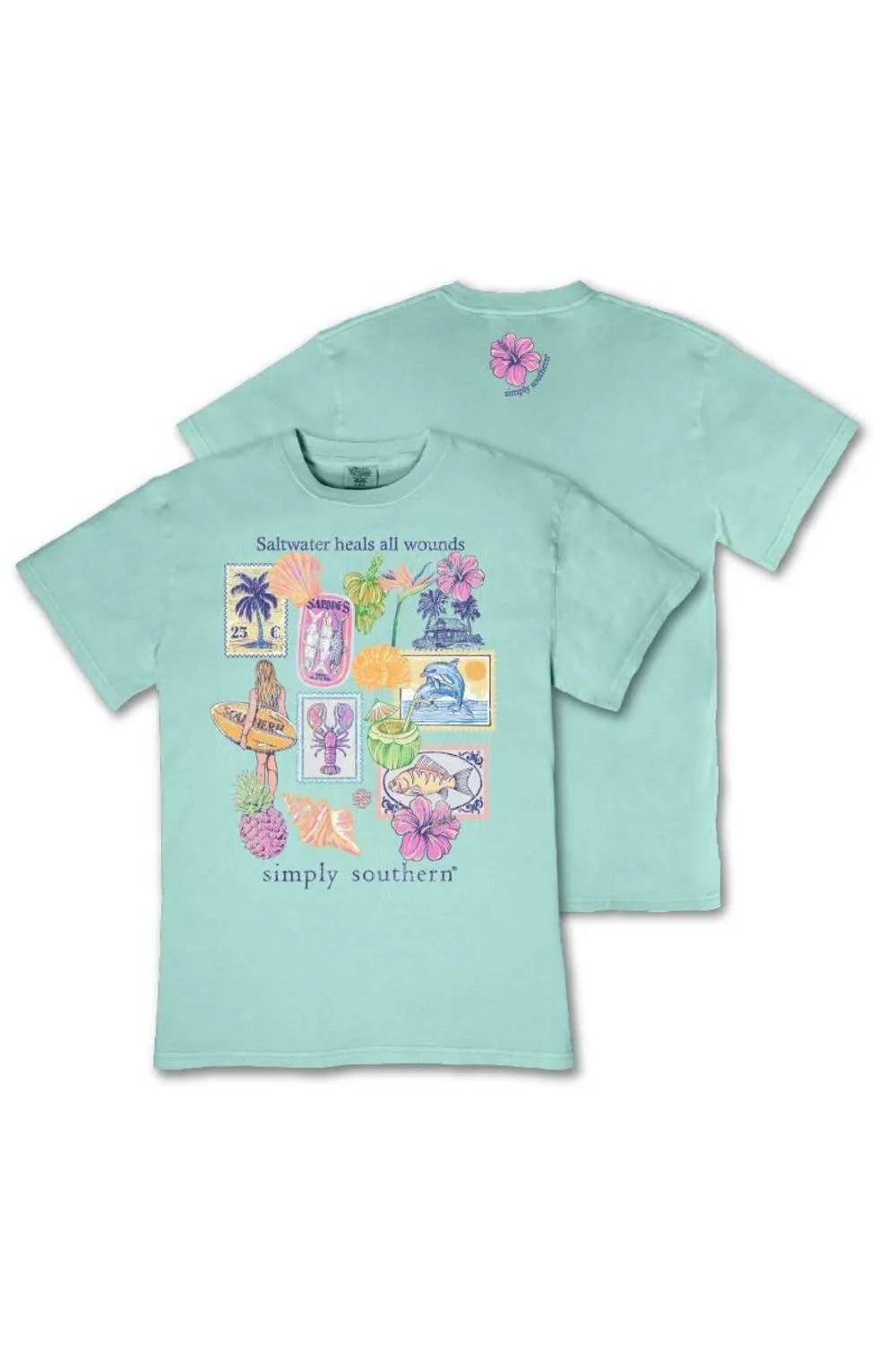 Simply Southern Saltwater Mineral Wash T-Shirt for Women in Tidepool | MINWASH-SALT-TIDEPL sold by Glik’s product image thumbnail 2