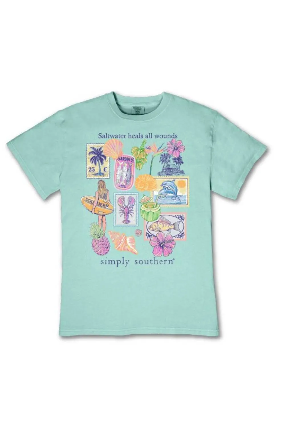 Simply Southern Saltwater Mineral Wash T-Shirt for Women in Tidepool | MINWASH-SALT-TIDEPL sold by Glik’s product image thumbnail 3