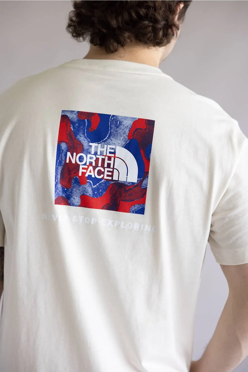 The North Face Red White & Blue Tee for Men in White Dune | NF0A8GPQ-QLI sold by Glik’s product image thumbnail 3