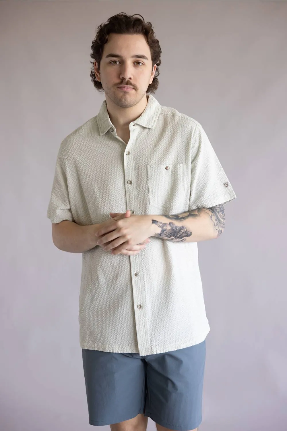 Kuhl Kastaway Button Up Shirt for Men in Feather Grey | 7542-FEATHER GREY sold by Glik’s product image thumbnail 4