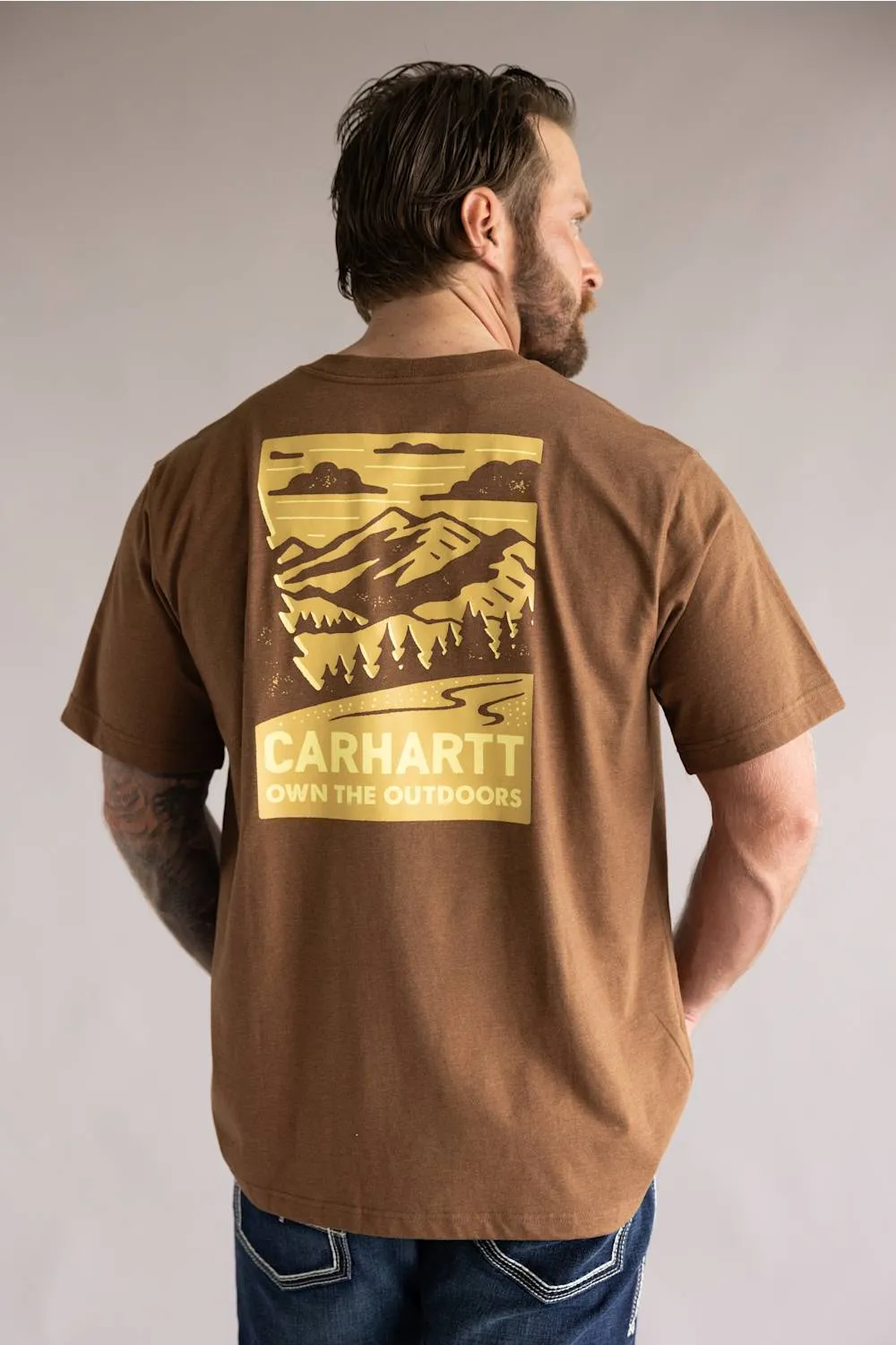 Carhartt Irvine Relaxed Outdoor T-Shirt for Men in Brown | 107447-RC8-DUCK sold by Glik’s product image thumbnail 4