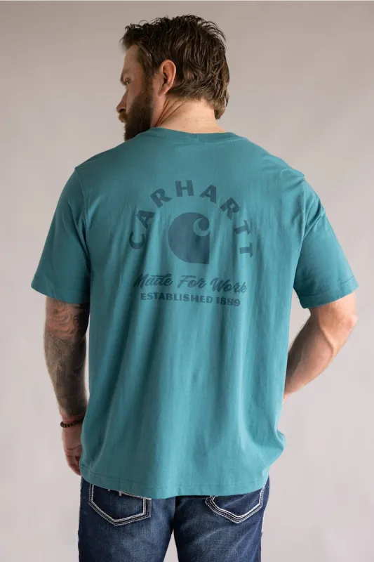 Carhartt Irvine Relaxed Work T-Shirt for Men in Teal | 107317-G03-TEAL made by Carhartt