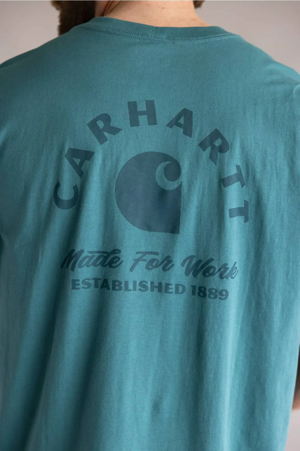 Carhartt Irvine Relaxed Work T-Shirt for Men in Teal | 107317-G03-TEAL sold by Glik’s product image thumbnail 3