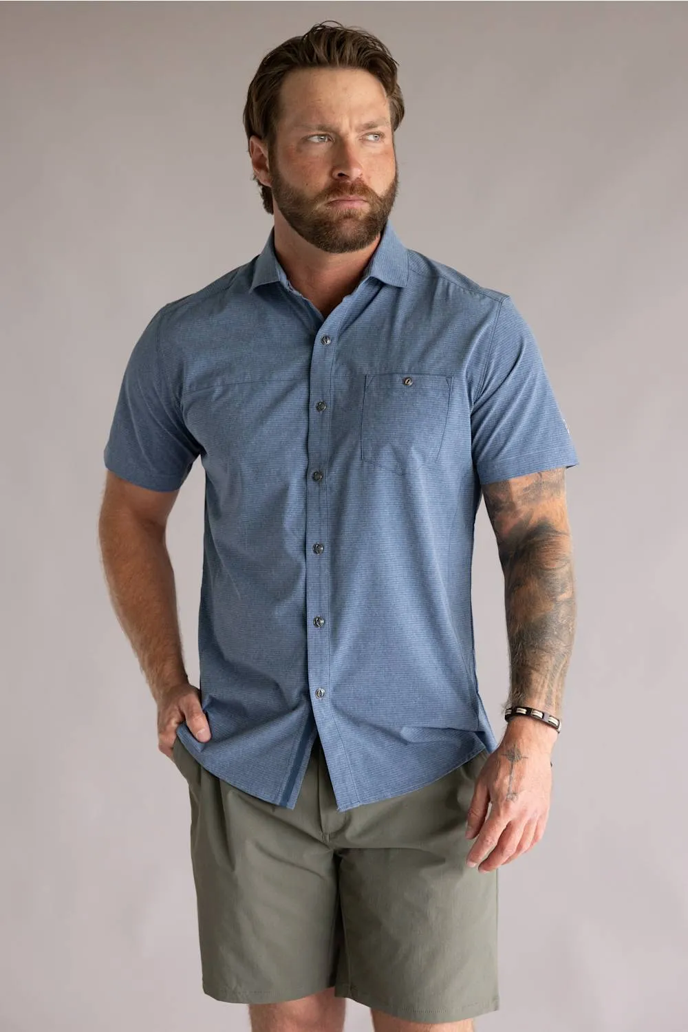 Kuhl Optimizr Button Up Shirt for Men in Endless Sea | 7316-ENDS-ENDLESSSEA sold by Glik’s