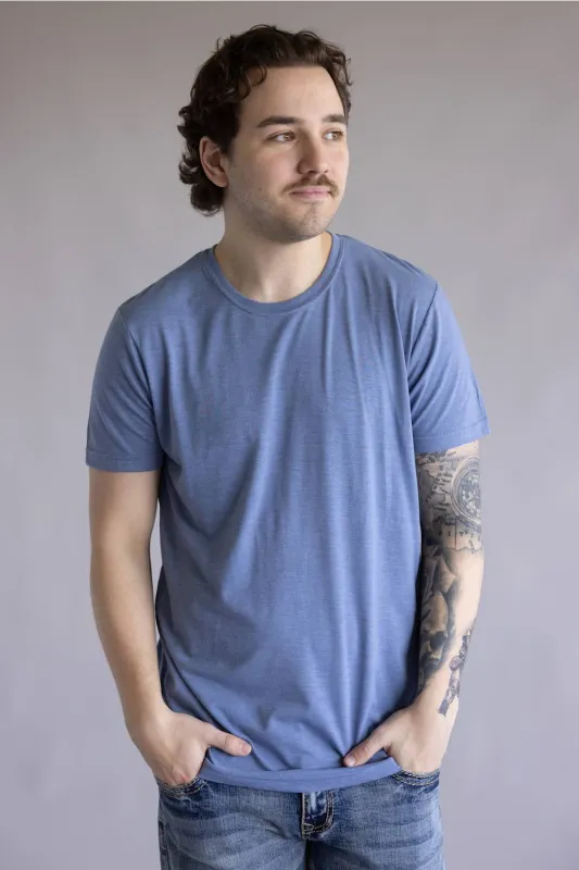 Basic Crewneck T-Shirt for Men in Dusty Blue | 3750-DUSTBLUE made by Glik’s