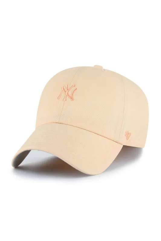 47 New York Yankees Base Runner Clean Up Hat in Apricot | B-BSRNR17GWS-AFA made by 47