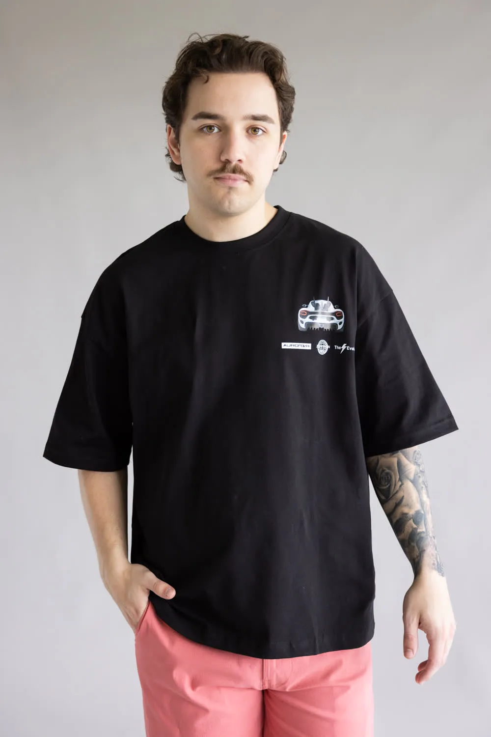 Car Graphic T-Shirt for Men in Black | CKTS-D380 BLACK sold by Glik’s product image thumbnail 3