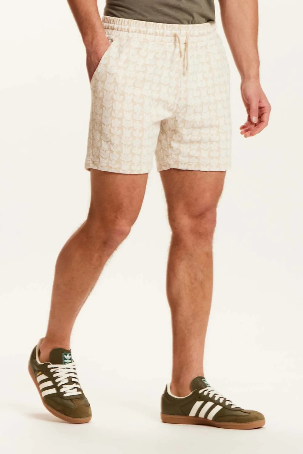 Weatherproof Vintage Floral Jacquard Knit Shorts for Men in Cream | S2631795GK-KELP sold by Glik’s