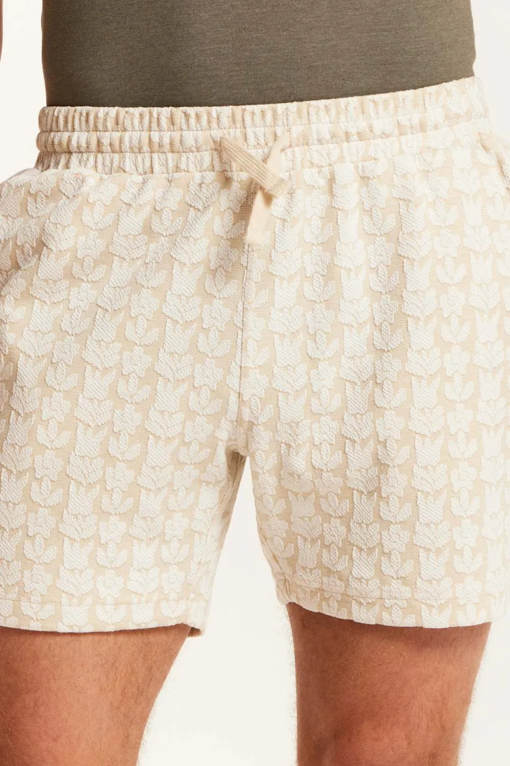 Weatherproof Vintage Floral Jacquard Knit Shorts for Men in Cream | S2631795GK-KELP sold by Glik’s product image thumbnail 3