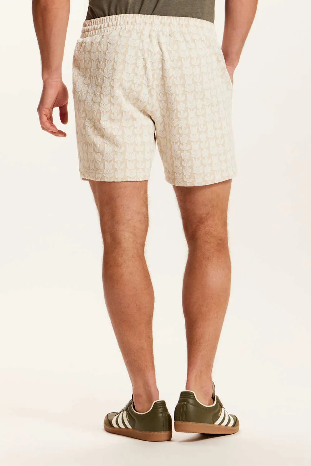 Weatherproof Vintage Floral Jacquard Knit Shorts for Men in Cream | S2631795GK-KELP sold by Glik’s product image thumbnail 5