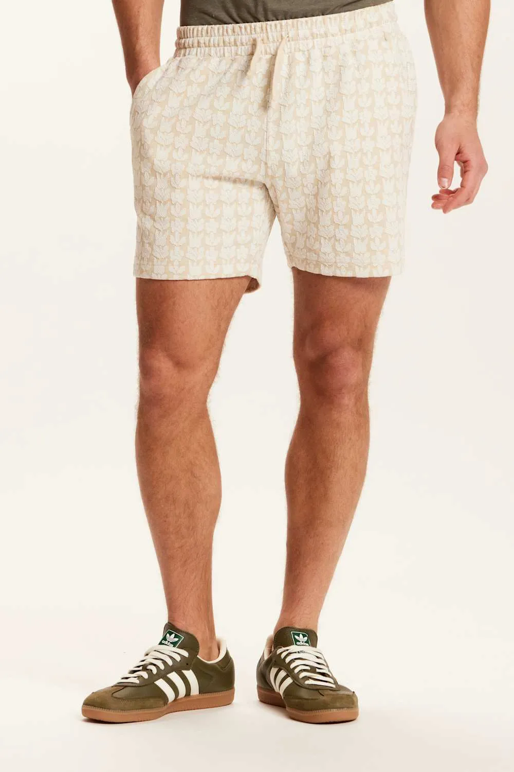 Weatherproof Vintage Floral Jacquard Knit Shorts for Men in Cream | S2631795GK-KELP sold by Glik’s product image thumbnail 4
